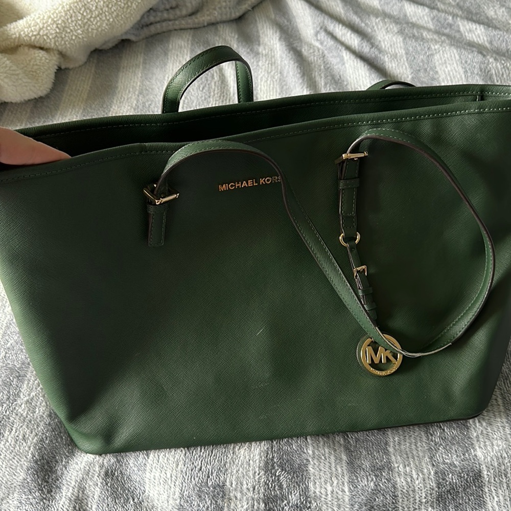 Green Michael Kors Tote Bag